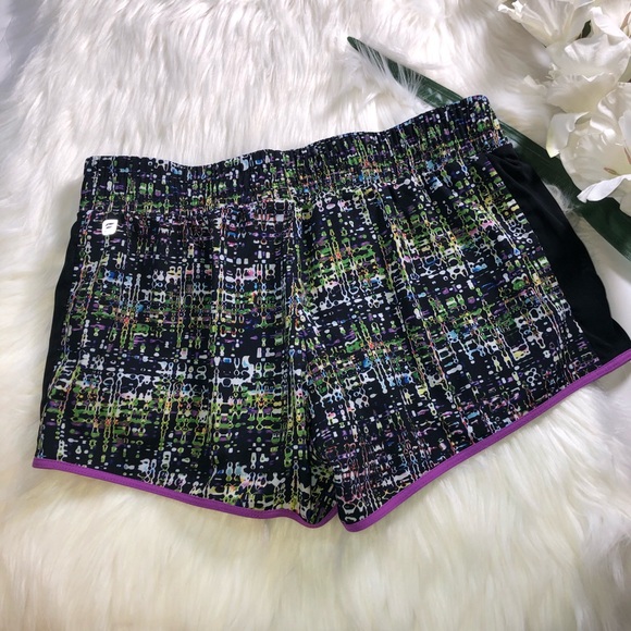 FABLETICS Black Purple Patterned Shorts Running XS - Picture 3 of 7
